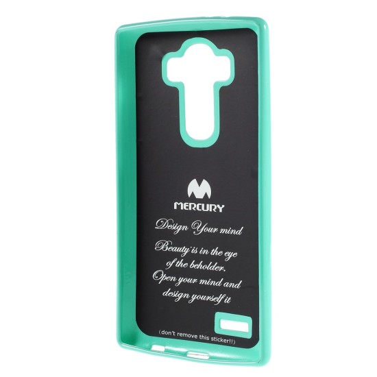 Mercury Jelly Case ar spīdumiem priekš LG G4 Stylus H635 - Tirkīzs - silikona aizmugures apvalks (bampers, vāciņš, slim TPU silicone case cover, bumper)