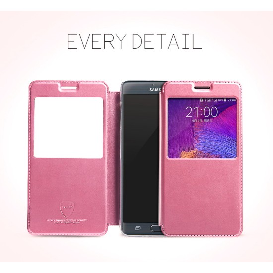 Kalaideng Sun series priekš Samsung Galaxy Note 5 N920 - Rozā - sāniski atverams maciņš ar lodziņu un stendu (ādas maks, grāmatiņa, leather book wallet case cover stand)