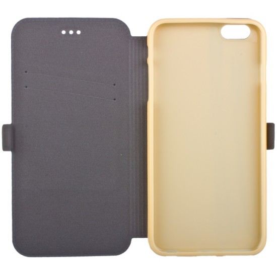 Telone Super Slim priekš Huawei Mate 8 - Zelts - sāniski atverams maciņš ar stendu (ādas maks, grāmatiņa, leather book wallet case cover stand)