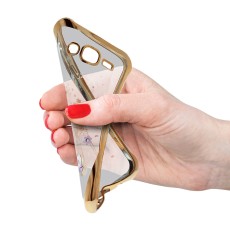 Beeyo Girly Case priekš Huawei P8 - Zeltains - silikona aizmugures apvalks ar attēlu (bampers, vāciņš, ultra slim TPU silicone case cover, bumper)