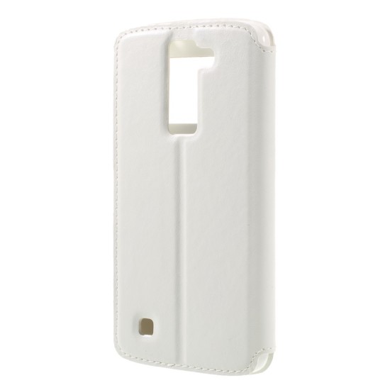RoarKorea Noble View priekš LG K8 K350 - Balts - sāniski atverams maciņš ar stendu un lodziņu (ādas maks, grāmatiņa, leather book wallet case cover stand)