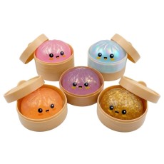 Toys Revolution Mystery Bun Squishy - Gel Dumpling - Mirdzoša antistresa skvīša rotaļlieta kapsulā / varavīksnes pārsteigums