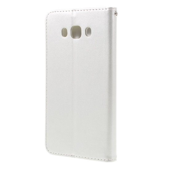 RoarKorea Only One Flip Case для Samsung Galaxy J1 J100 - Серебристый - чехол-книжка со стендом / подставкой (кожаный чехол книжка, leather book wallet cover stand)