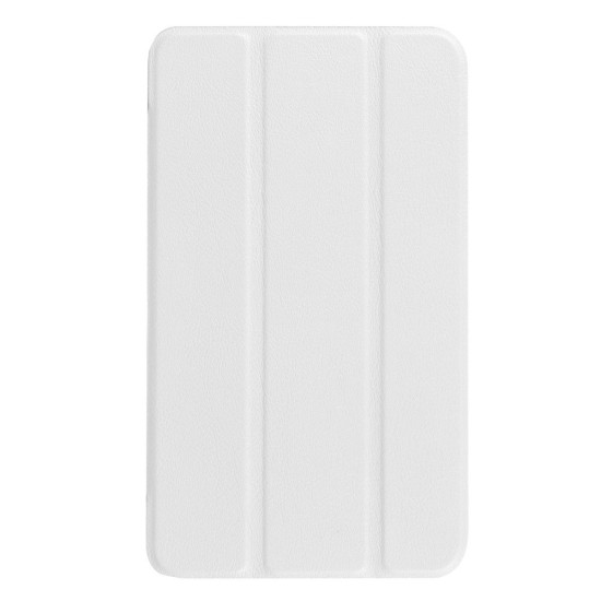Tri-fold Leather Case Cover for Samsung Galaxy Tab A 7.0 (2016) T280 / T285 - White - sāniski atverams maciņš ar stendu (ādas maks, grāmatiņa, leather book wallet case cover stand)