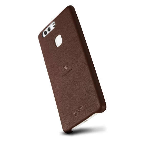 LENUO Music Case II Leather Coated PC Cover for Huawei P9 Plus - Brown - ādas aizmugures apvalks (bampers, vāciņš, leather cover, bumper)