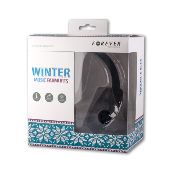 Forever Winter Stereo austiņas 3.5mm ar mikrofonu un pulti - Melnās