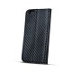 GreenGo Smart Carbon Magnet book case priekš LG X Power K220 - Melns - sāniski atverams maciņš ar stendu (ādas maks, grāmatiņa, leather book wallet case cover stand)
