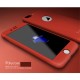 IPAKY Full Protection Hard Cover with Glass (Logo Cutout) priekš Apple iPhone 7 Plus - Sarkans - plastikas aizmugures apvalks ar aizsardzības stiklu (bampers, vāciņš, PU back cover, bumper shell)