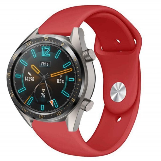 22mm Beline Silicone Watchband Strap - Sarkans - silikona siksniņas (jostas) priekš pulksteņiem