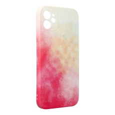 Forcell Pop Back Case priekš Apple iPhone 13 - Balts / Sarkans - silikona aizmugures apvalks / bampers-vāciņš