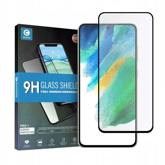 Mocolo TG+ Full Glue Tempered Glass screen protector priekš Samsung Galaxy S21 FE 5G G990 - Melns - Ekrāna Aizsargstikls / Bruņota Stikla Aizsargplēve