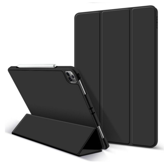 Tech-Protect SC Pen Book Case priekš Apple iPad Pro 12.9 (2020 / 2021 / 2022) - Melns - sāniski atverams maciņš ar magnētu un stendu