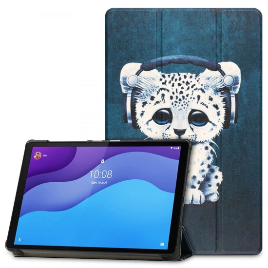 Tech-Protect Smart Case для Lenovo Tab M10 HD X306 - Синий / Кот - чехол-книжка с магнитом и стендом / подставкой