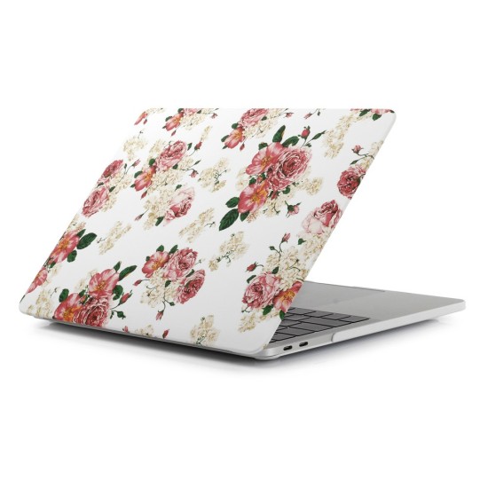 Patterned Plastic Protective Case priekš Apple MacBook Air 13-inch (2018 / 2019) A1932; (2020) A2179; M1 (2020) A2337 - Puķes - matēts plastikas no abām pusēm apvalks / maciņš