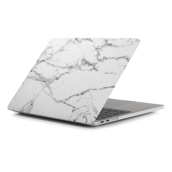 Patterned Plastic Protective Case priekš Apple MacBook Air 13-inch (2018 / 2019) A1932; (2020) A2179; M1 (2020) A2337 - Balts / Marmors - matēts plastikas no abām pusēm apvalks / maciņš