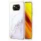 IMD Electroplating Marble Pattern TPU Phone Shell priekš Xiaomi Poco X3 NFC / X3 Pro - Balts - silikona aizmugures apvalks / bampers-vāciņš