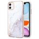 IMD Electroplating Marble Pattern TPU Phone Shell priekš Apple iPhone 11 - Balts - silikona aizmugures apvalks / bampers-vāciņš