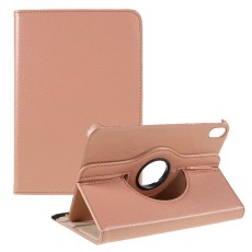 360 Rotary Stand Smart Lychee Leather Case priekš Apple iPad mini 6 (2021) / mini 7 (2024) - Rozā Zelts - sāniski atverams maciņš ar stendu