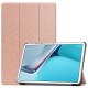 Tri-fold Stand PU Smart Auto Wake/Sleep Leather Case priekš Huawei MatePad 11 - Rozā Zelts - sāniski atverams maciņš ar stendu