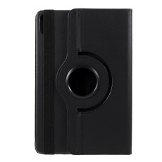 360 Rotary Litchi Grain Leather Cover w/ Stand priekš Huawei MatePad 11 - Melns - sāniski atverams maciņš ar stendu