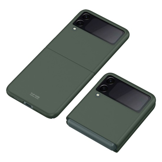 Skin Feel Solid Color Shock-Resistant PC Protection Cover priekš Samsung Galaxy Flip3 5G - Zaļš - plastikas aizmugures apvalks / vāciņš