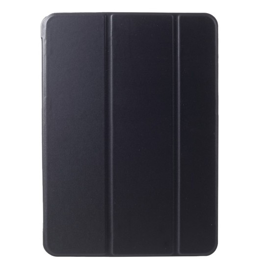 Tri-fold Stand PU Leather Tablet Protective Shell priekš Apple iPad Pro 11 (2018) / Air 4 (2020) / Air 5 (2022) - Melns - sāniski atverams maciņš ar stendu