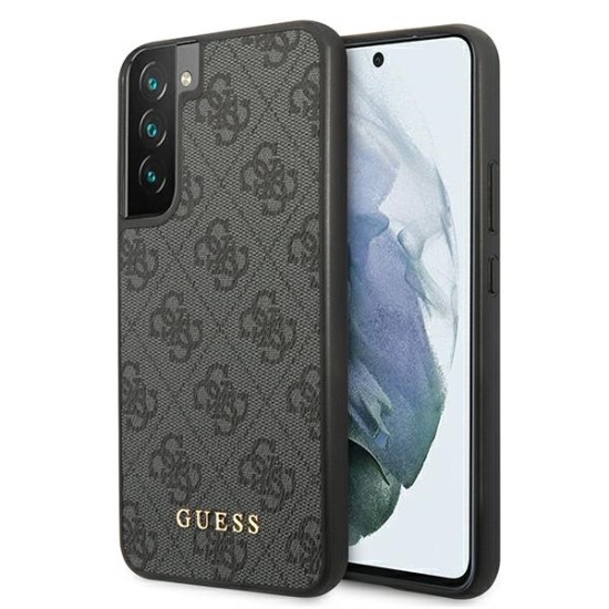 Guess 4G series Back Case GUHCS22MG4GFGR priekš Samsung Galaxy S22 Plus 5G S906 - Tumši Pelēks - mākslīgās ādas aizmugures apvalks / bampers-vāciņš