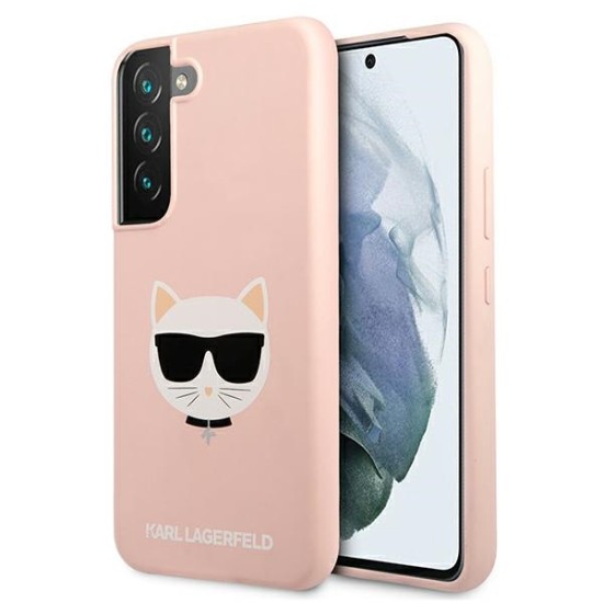 Karl Lagerfeld Silicone Choupette Head series Back Case KLHCS22MSLCHPI priekš Samsung Galaxy S22 Plus 5G S906 - Rozā - silikona aizmugures apvalks / bampers-vāciņš
