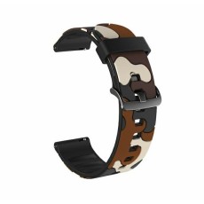 22mm Beline Silicone Watchband Strap - Kamuflāža / Brūns - silikona siksniņas (jostas) priekš pulksteņiem