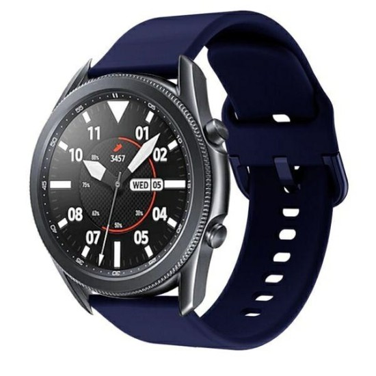 22mm Beline Classic Silicone Watchband Strap - Tumši Zils - silikona siksniņas (jostas) priekš pulksteņiem