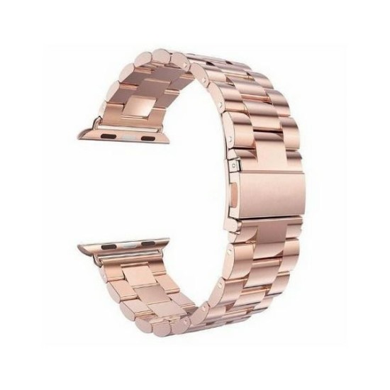 Mercury Stainless Steel Metal Watch Band для Apple Watch 42 / 44 / 45 mm / Ultra 49 mm - Розовое Золото - ремешок для умных часов из нержавеющей стали