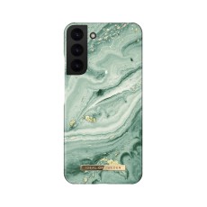iDeal of Sweden Fashion SS21 Back Case priekš Samsung Galaxy S22 Plus 5G S906 - Mint Swirl Marble - plastikāta aizmugures apvalks ar iebūvētu metālisku plāksni / bampers-vāciņš