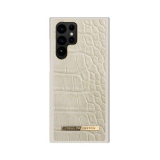 iDeal of Sweden Atelier AW20 Back Case priekš Samsung Galaxy S22 Ultra 5G S908 - Caramel Croco - mākslīgās ādas aizmugures apvalks ar iebūvētu metālisku plāksni / bampers-vāciņš