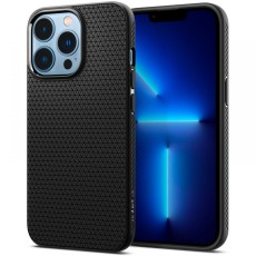 Spigen Liquid Air series Back Case priekš Apple iPhone 13 Pro - Melns - silikona aizmugures apvalks / bampers-vāciņš