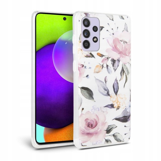 Tech-Protect Floral Back Case priekš Samsung Galaxy A53 5G A536 - Balts - silikona aizmugures apvalks / bampers-vāciņš