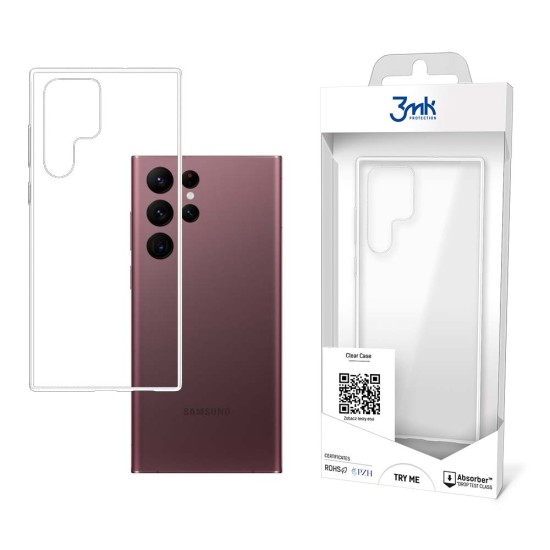 3MK Clear Case priekš Samsung Galaxy S22 Ultra 5G S908 - Caurspīdīgs - silikona aizmugures apvalks / bampers-vāciņš