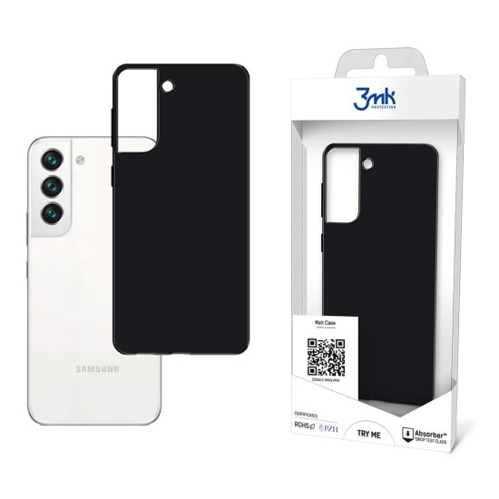 3MK Matt Case priekš Samsung Galaxy S22 5G S901 - Melns - matēts silikona aizmugures apvalks  / bampers-maciņš