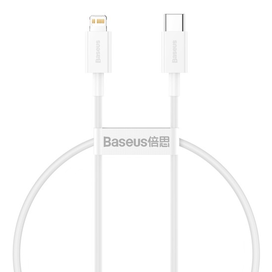 Baseus 0.25M Superior PD 20W Type-C to Lightning cable - Balts - Apple iPhone / iPad lādēšanas un datu kabelis / vads