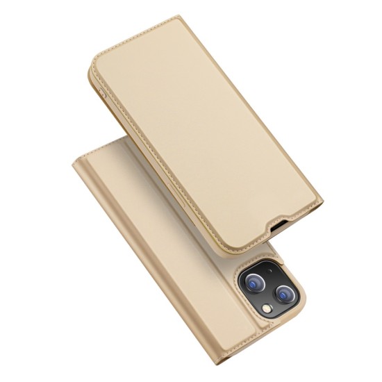Dux Ducis Skin Pro series для Apple iPhone 13 - Золотистый - чехол-книжка с магнитом и стендом / подставкой
