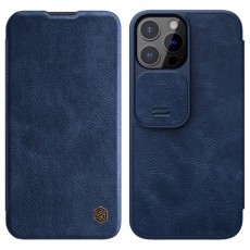 NILLKIN Qin Pro Series Card Holder Leather Flip Case priekš Apple iPhone 13 Pro - Zils - sāniski atverams maciņš