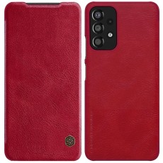 NILLKIN Qin Series Card Holder Leather Flip Case priekš Samsung Galaxy A33 5G A336 - Sarkans - sāniski atverams maciņš