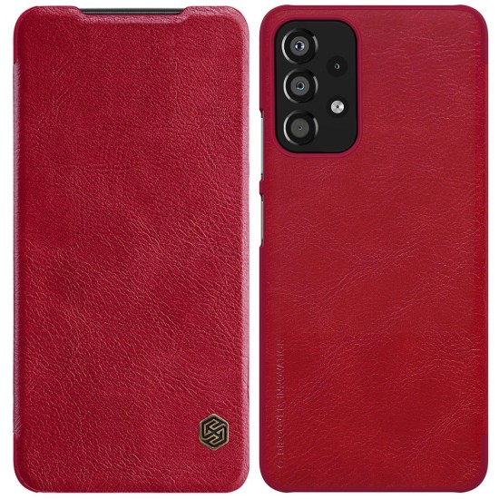 NILLKIN Qin Series Card Holder Leather Flip Case для Samsung Galaxy A33 5G A336 - Красный - чехол-книжка