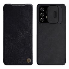 NILLKIN Qin Pro Series Card Holder Leather Flip Case priekš Samsung Galaxy A53 5G A536 - Melns - sāniski atverams maciņš