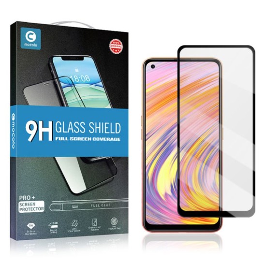 Mocolo TG+ Full Glue Tempered Glass screen protector priekš Huawei Nova 8i - Melns - Ekrāna Aizsargstikls / Bruņota Stikla Aizsargplēve