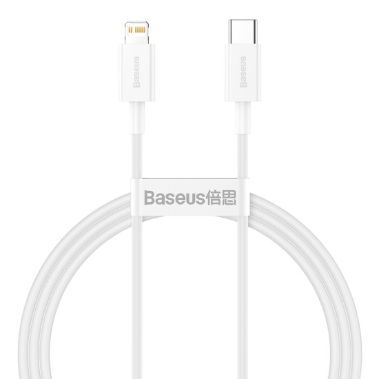 Baseus 1M Superior PD 20W Type-C to Lightning cable - Balts - Apple iPhone / iPad lādēšanas un datu kabelis / vads