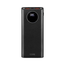 Forever Core 10000mAh 22.5W PD / QC 3.0 Power Bank with 2xUSB / USB Type-C and LED Display - Melns - Universāla ārējas uzlādes batereja lādētājs-akumulators (Power Bank)