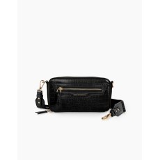 iDeal of Sweden AW21 Bobbi Camera Crossbody Bag - Black Croco - sieviešu pleca soma