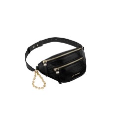 iDeal of Sweden SS22 Lola Utility Belt Bag - Glossy Black Croco - Recycled - sieviešu jostas / pleca soma