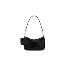 iDeal of Sweden SS21 Nora Shoulder Bag - Jet Black Croco - sieviešu pleca soma