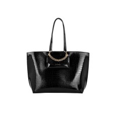 iDeal of Sweden AW21 Mini Tulip Chain Tote Neo Shoulder Bag - Neo Noir Croco - sieviešu pleca soma
